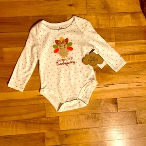 My First Thanksgiving Baby Essentials One Piece 9M NWT